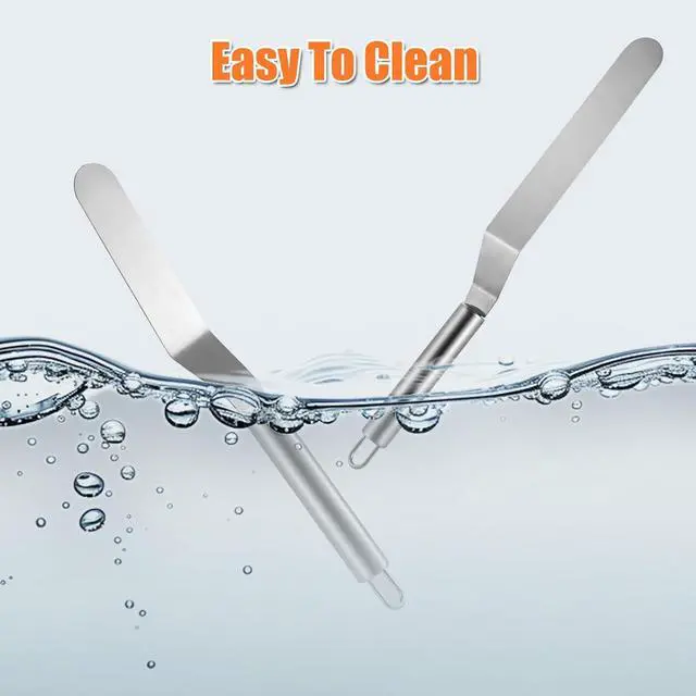 Alt view image 7 of 7 - 2 PCS Picxeic Offset SpatulaPremium Stainless Steel Cake Decorating Tools - One Set Include 6, 8 inch, Icing Spatula for Home Cooking