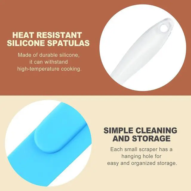 Alt view image 3 of 6 - 6 Piece Mini Silicone Spatula Set Small Rubber Spatulas for Baking Cooking Mixing Thin Jar Scraper Heat Resistant Kitchen Utensils Cake Decorating Tools
