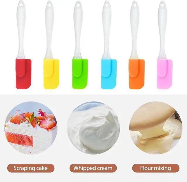 Alt view image 4 of 6 - 6 Piece Mini Silicone Spatula Set Small Rubber Spatulas for Baking Cooking Mixing Thin Jar Scraper Heat Resistant Kitchen Utensils Cake Decorating Tools