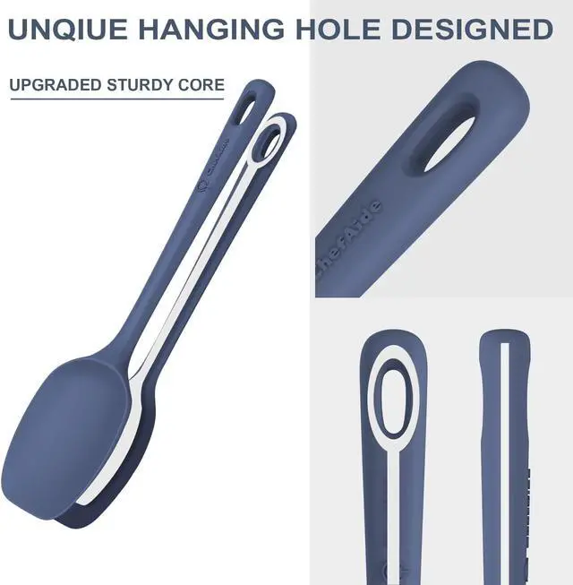 Alt view image 3 of 7 - ChefAide 5 Pieces Silicone Spatula Set, Food Grade Rubber Spatula, Upgrade Strong Handle with Ergonomic Grip, Heat Resistant Up to 600°F for Nonstick Cookware, Cooking
