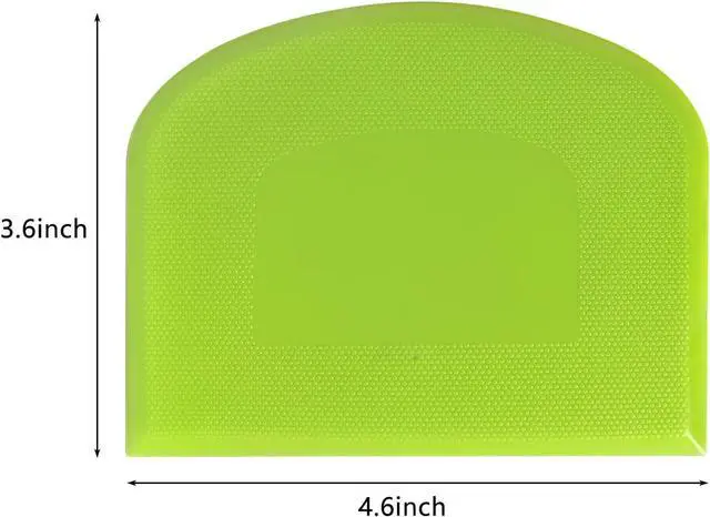 Alt view image 2 of 7 - ALLTOP Bowl Spatula & Bench Scraper,Flexible Plastic Multipurpose Kitchen Pastry Cutter Tool,Food Scrappers for Bread Dough Baking Cake Fondant Icing,Set of 2 Pieces - White,Green
