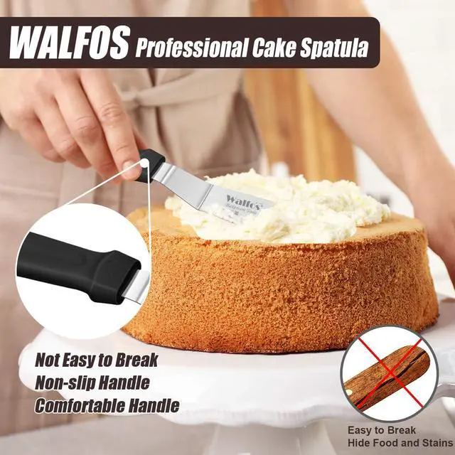 Alt view image 3 of 7 - Walfos Icing Spatulas, Stainless Steel Cake Spatula with Sturdy and Durable Handle Cake Decorating Spatula Set of 2 - Multi purpose Use for Home, Kitchen or Bakery (6 & 8)