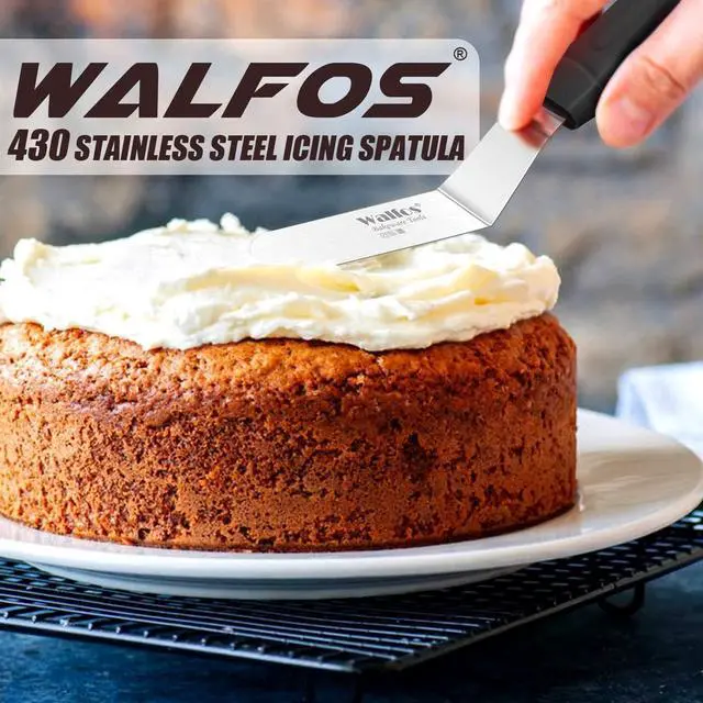 Alt view image 6 of 7 - Walfos Icing Spatulas, Stainless Steel Cake Spatula with Sturdy and Durable Handle Cake Decorating Spatula Set of 2 - Multi purpose Use for Home, Kitchen or Bakery (6 & 8)
