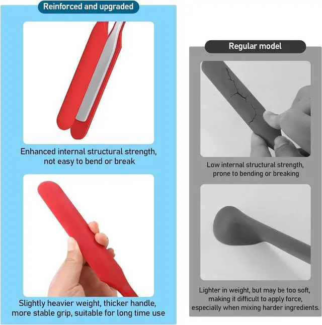 Alt view image 3 of 5 - 4 Pcs Heavy-Duty Silicone jar Spatula Set