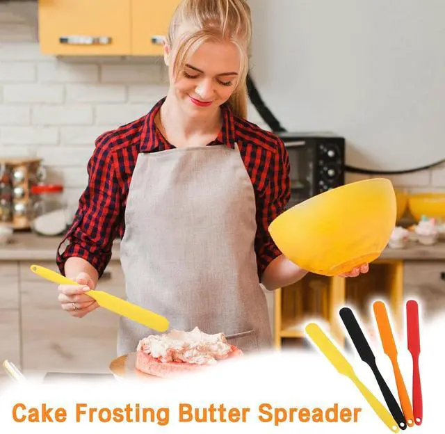 Alt view image 7 of 7 - Silicone Jar Spatula Set of 4, Flexible Small Spurtle Spatula for Kitchen Use, Long Handle Skinny Narrow Blender Sparula for Frosting, Peanut Butter, Cake Icing, Chocolate, Cream