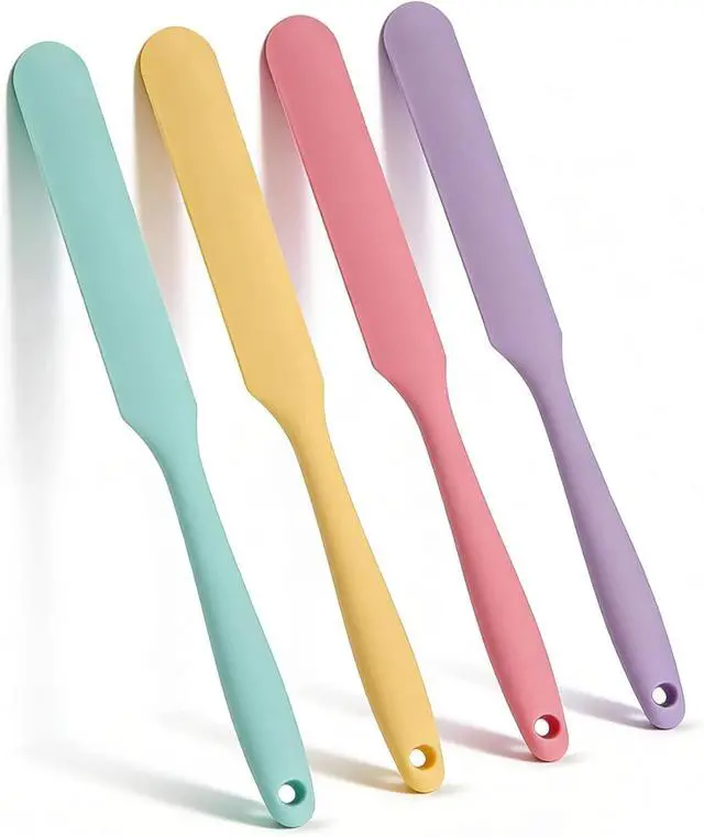Main image of Long Skinny Silicone Jar Spatula Set, 4 Pcs Sourdough Scraper Tools