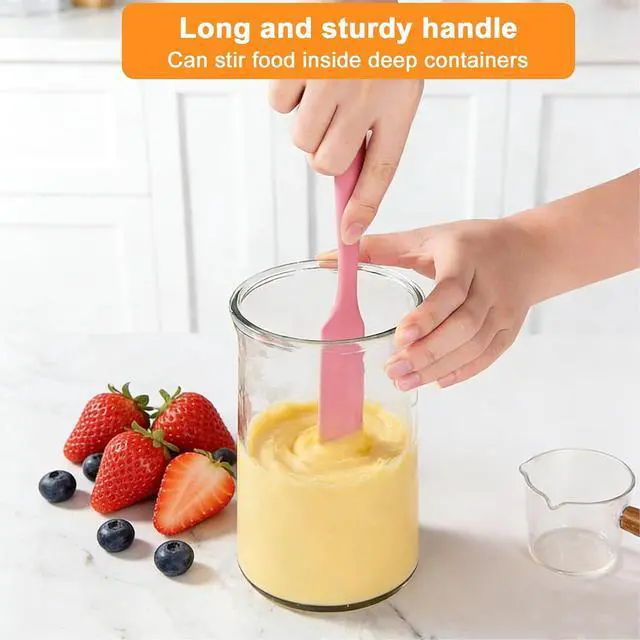 Alt view image 5 of 6 - Long Skinny Silicone Jar Spatula Set, 4 Pcs Sourdough Scraper Tools