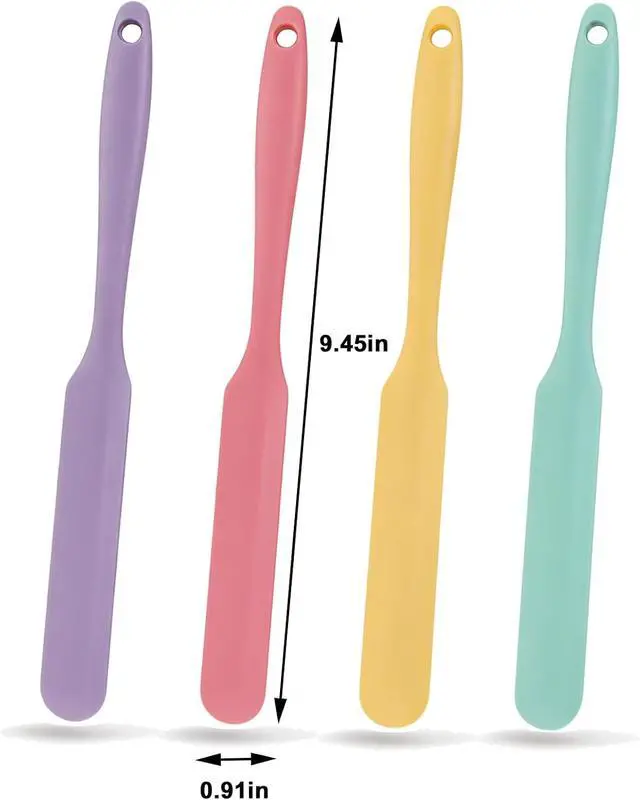 Alt view image 3 of 6 - Long Skinny Silicone Jar Spatula Set, 4 Pcs Sourdough Scraper Tools