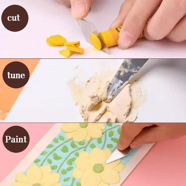 Alt view image 7 of 7 - Cake Cream Spatula 5 Pcs Stainless Steel Cake Spatula with Frosting Baking Pastry Tool Mixing Set Cake Icing Oil Painting Decorating Cream Toner Tool for Cake Fondant Chocolate