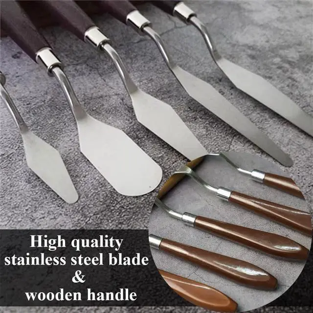 Alt view image 2 of 7 - 5 Pieces Set Cake Cream Spatulas, Stainless Steel Cake Decorating Knife, Angled Icing & Decorating Spatula with Stainless Steel Spatula + Wood Handle, Mixing Scraper, Baking Pastry Tool