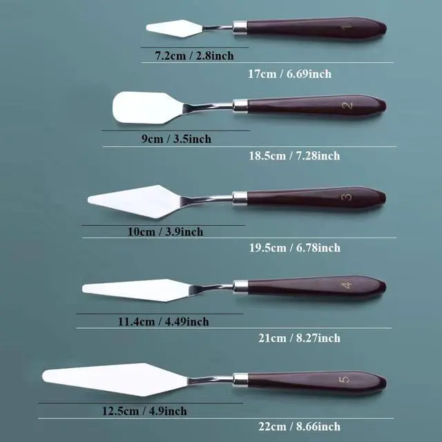 Alt view image 7 of 7 - 5 Pieces Set Cake Cream Spatulas, Stainless Steel Cake Decorating Knife, Angled Icing & Decorating Spatula with Stainless Steel Spatula + Wood Handle, Mixing Scraper, Baking Pastry Tool