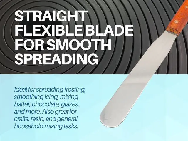 Alt view image 2 of 7 - Artman Instruments 8 Inch Straight Icing & Mixing Spatula Stainless Steel Cake Spreader for Frosting, Batter, Chocolate, and DIY Use