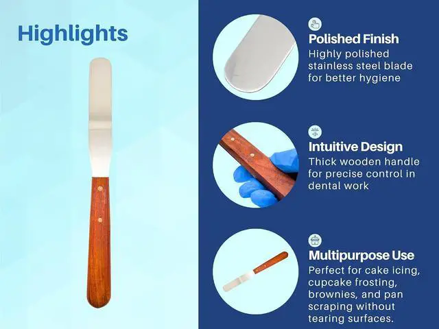 Alt view image 3 of 7 - Artman Instruments 8 Inch Straight Icing & Mixing Spatula Stainless Steel Cake Spreader for Frosting, Batter, Chocolate, and DIY Use