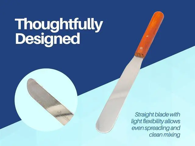 Alt view image 4 of 7 - Artman Instruments 8 Inch Straight Icing & Mixing Spatula Stainless Steel Cake Spreader for Frosting, Batter, Chocolate, and DIY Use