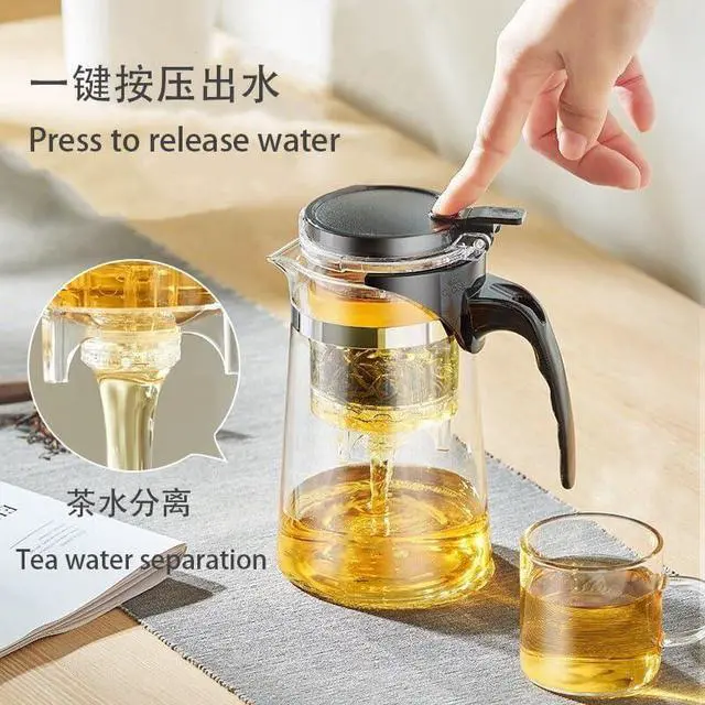 Alt view image 3 of 7 - 500ML Glass Teapot with Detachable Infuser Filter Teapot for Loose Leaf Tea