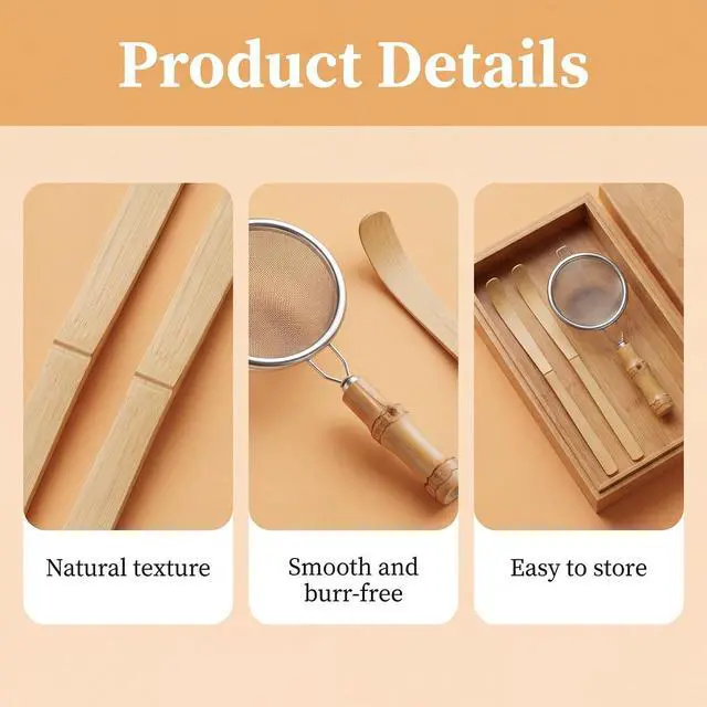 Alt view image 4 of 7 - 2 Pcs Matcha Scoop & Tea Strainer Bamboo Matcha Spoon Japanese Chashaku Hooked Tea Leaf Sticks Tea-Whisk Scooping Spoon for Traditional Japanese-Tea-Ceremony Spices Condiments Coffee Powder