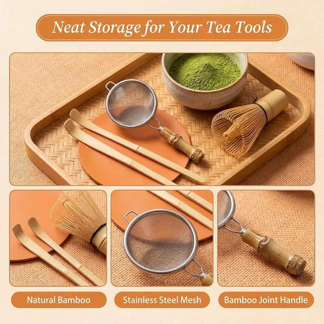 Alt view image 5 of 7 - 2 Pcs Matcha Scoop & Tea Strainer Bamboo Matcha Spoon Japanese Chashaku Hooked Tea Leaf Sticks Tea-Whisk Scooping Spoon for Traditional Japanese-Tea-Ceremony Spices Condiments Coffee Powder