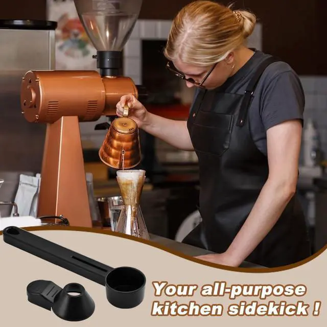 Alt view image 6 of 7 - Coffee Scoop & Funnel for K-Cups Reusable, Coffee Spoon with Slide Scoop Measuring Scoo p with Funnel for Filling Water Bottles for Ground Coffe e Protein Powder without Spilling