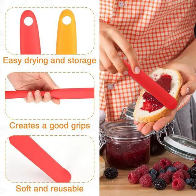 Alt view image 2 of 7 - Silicone Jar Spatula Set of 4, Flexible Small Spurtle Spatula for Kitchen Use, Long Handle Skinny Narrow Blender Sparula for Frosting, Peanut Butter, Cake Icing, Chocolate, Cream