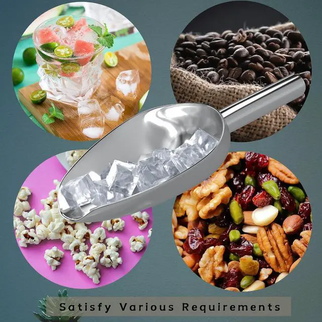 Alt view image 2 of 6 - Stainless Steel Small Ice Scoop for Freezer,Scooper For Ice Bucket,Mini Metal Food Scoop For Ice Machine,6 Ounces