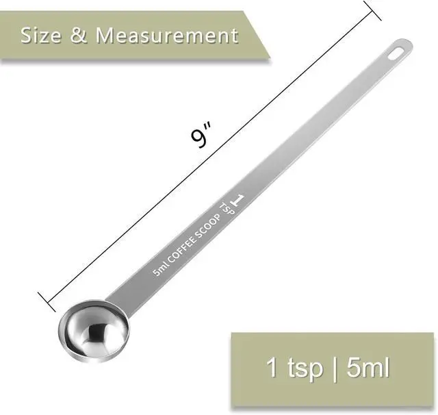 Alt view image 2 of 6 - 1PCS Extra Long Handle Coffee Scoop, 1Tsp(5ml) Measuring Spoon