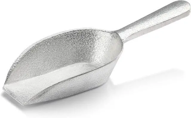 Main image of New Star Foodservice Cast Aluminum Flat Bottom Utility Scoop, 1oz, Extra Small Size, Silver, Hand Wash Only