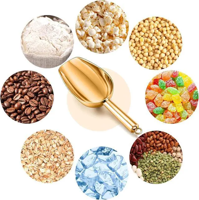 Alt view image 6 of 7 - TeamFar 5oz Ice Scoop, Small Stainless Steel Food Scoop Metal Ice Scooper