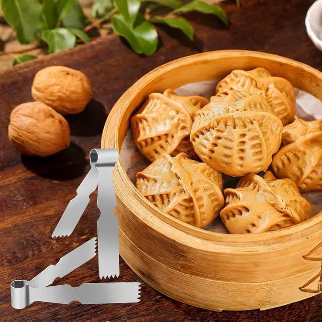 Alt view image 6 of 7 - 2Pcs Maamoul Tweezers Tongs, Maggash Manqat Pastry Tools Cookie Maker Dough Scraper Press, Stainless Steel Pastry Tongs Baking Crimper Tool for Decorating and Sealing Cookies, Shakarbura, Pie Crusts
