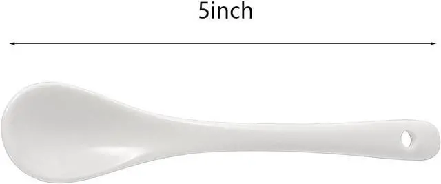 Alt view image 2 of 6 - Set of 6 Premium White Porcelain Coffee Spoons for Espresso, Tea, Sauces, and Desserts,(13cm,5.12inch)