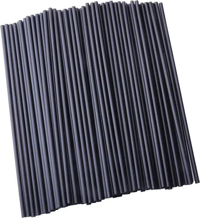 Main image of Sowaka 100 Pcs Plastic Straws Disposable Black Hot Drinking Coffee Stirrers for Chocolate Tea Cup Cocktail Party Supplies Favors Home Bar Water Cold Drink Accessories (7.87 inch/20 cm)