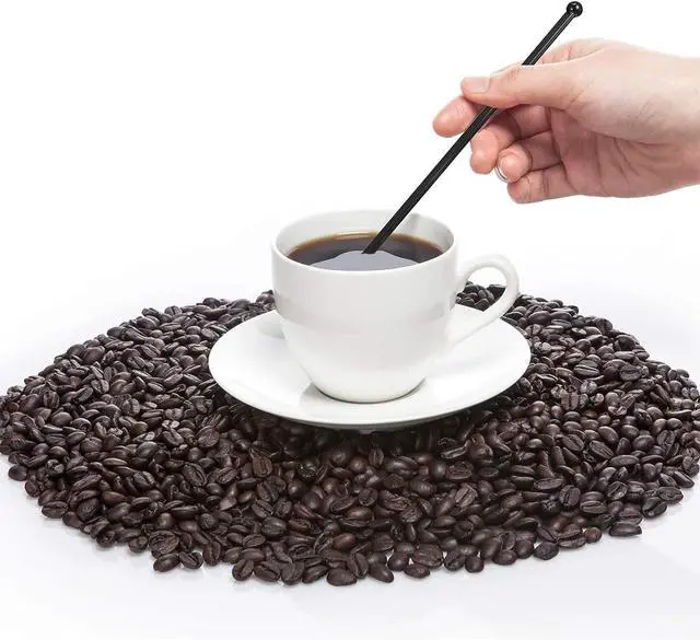Alt view image 4 of 6 - 100 Pieces Ball Head Stirrer Disposible Plastic Round Top Crystal Swizzle Sticks, Crystal Cake Pops, Cocktail Coffee Drink Stirrers, Black