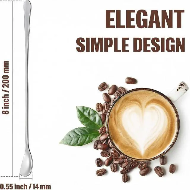 Alt view image 2 of 7 - Patelai 8 Pieces Stainless Steel Coffee Stirrers Mixing Spoons