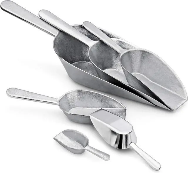 Alt view image 6 of 7 - New Star Foodservice Cast Aluminum Flat Bottom Utility Scoop, 1oz, Extra Small Size, Silver, Hand Wash Only