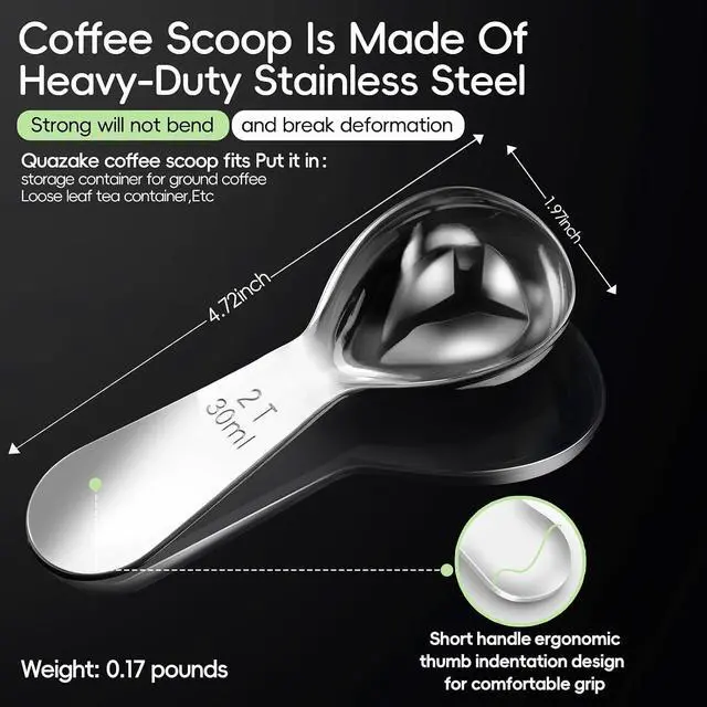 Alt view image 2 of 6 - Coffee Scoop 2 Tablespoon Measuring Spoons for Ground Coffee30ML18/8(2Pcs).