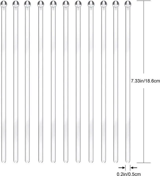 Alt view image 2 of 6 - 100 Pieces Ball Head Stirrer Disposible Plastic Round Top Crystal Swizzle Sticks, Crystal Cake Pops, Cocktail Coffee Drink Stirrers (Clear)