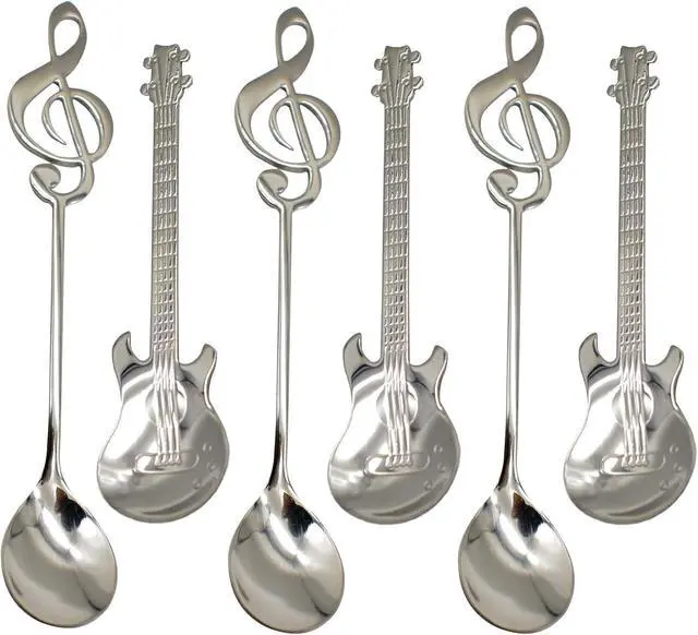Main image of Maydahui 6 PCS Guitar Spoons Music Note Teaspoon Set 18/10304