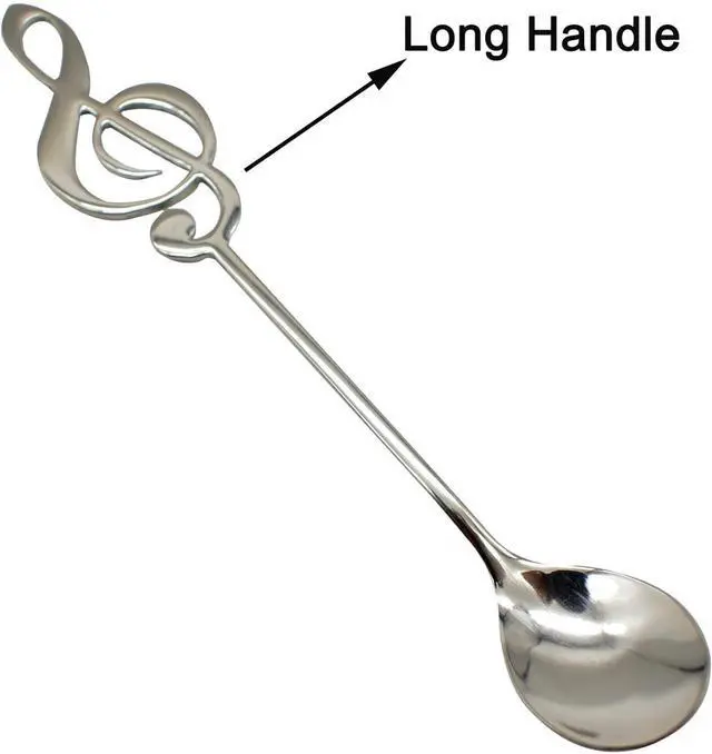 Alt view image 3 of 7 - Maydahui 6 PCS Guitar Spoons Music Note Teaspoon Set 18/10304