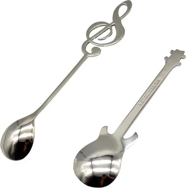 Alt view image 7 of 7 - Maydahui 6 PCS Guitar Spoons Music Note Teaspoon Set 18/10304