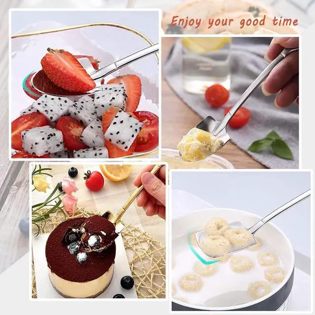 Alt view image 4 of 7 - 10Pcs Shovel Spoons Stainless Steel Spoon Reusable Dessert Spoons for Coffee Tea Ice Cream Fruit Sugar Cake