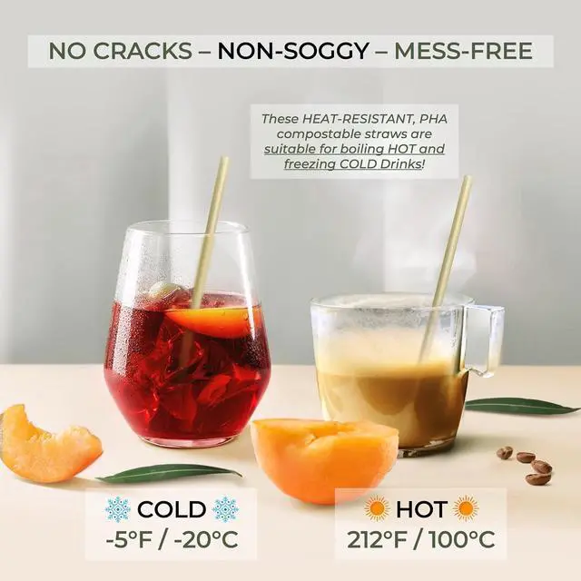 Alt view image 5 of 7 - EcoPreps 5 Short Biodegradable Sugarcane Cocktail Straws, Coffee Stirrers