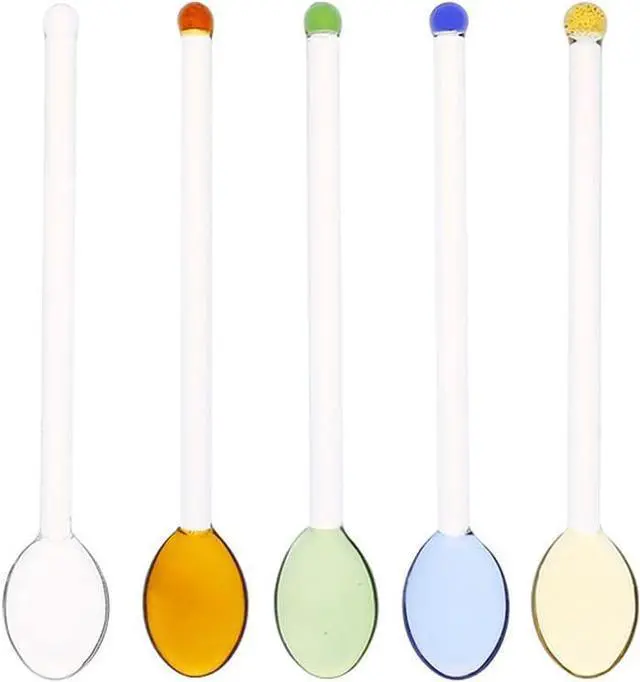 Main image of 5 Pieces Glass Spoons for Coffee Teaspoons Glass Stirring Spoon Rod 5.9 inch Coffee Stirrers Ice Tea Spoon Glass Mixing Spoon for Tea SugarHome Bar Party