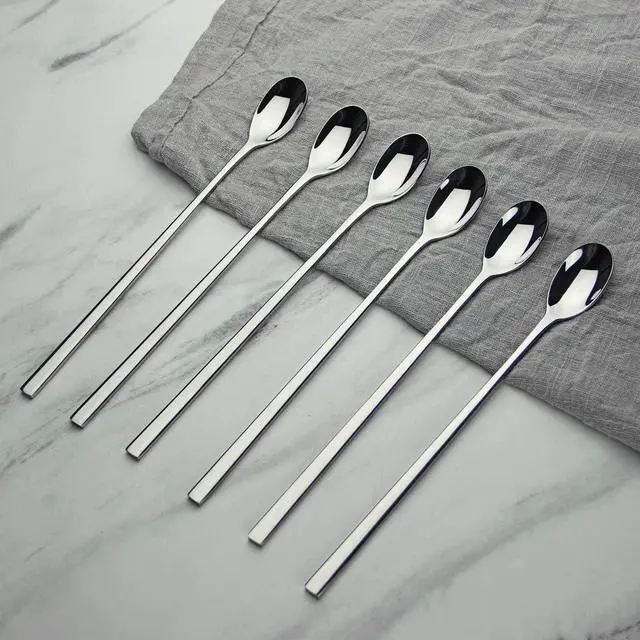 Alt view image 2 of 7 - AOOSY 9-In Long Handle Spoon, Coffee Stirrers, Ice Tea Spoon,Set of 6