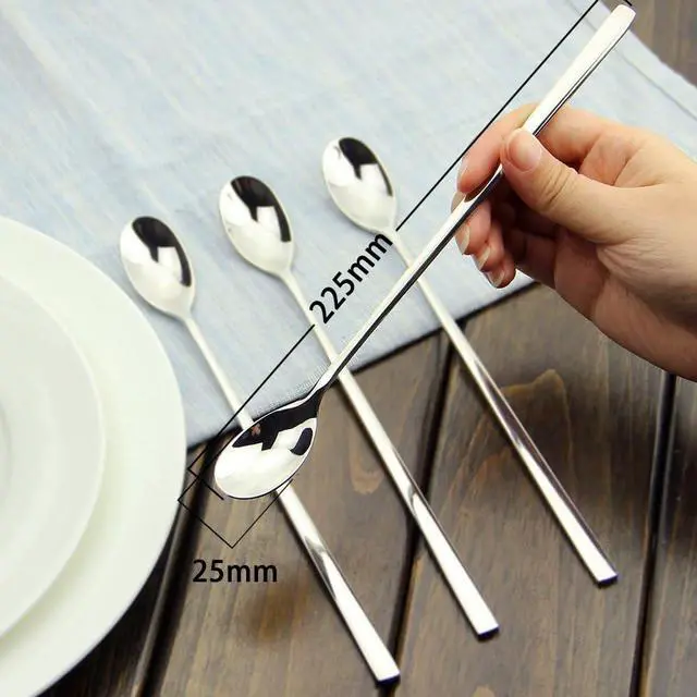 Alt view image 3 of 7 - AOOSY 9-In Long Handle Spoon, Coffee Stirrers, Ice Tea Spoon,Set of 6