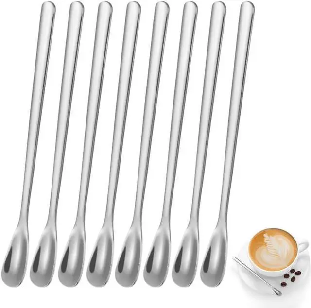 Main image of Ouliget Stainless Steel Coffee Stirring Spoon,Silver Coffee Stir Sticks Drink Spoons,Long Handle Tea Coffee Spoons Tiny Salt Condiment Spoon,Coffee Bar Accessories,6 Inches,8 Pieces