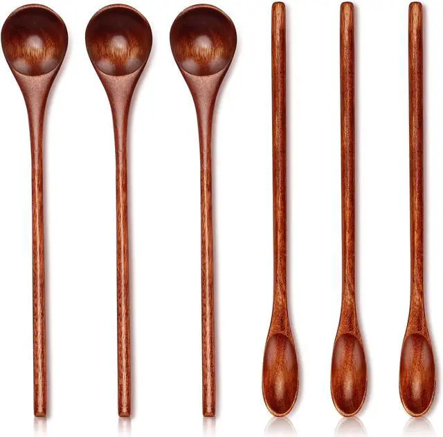 Main image of 6Pcs Small Wood Coffee Spoons for Serving Honey Jars Stir Wooden Tablespoon
