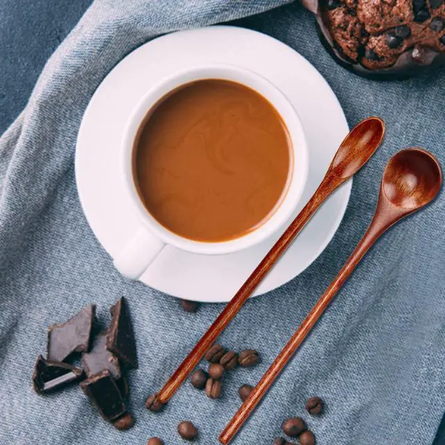 Alt view image 2 of 7 - 6Pcs Small Wood Coffee Spoons for Serving Honey Jars Stir Wooden Tablespoon