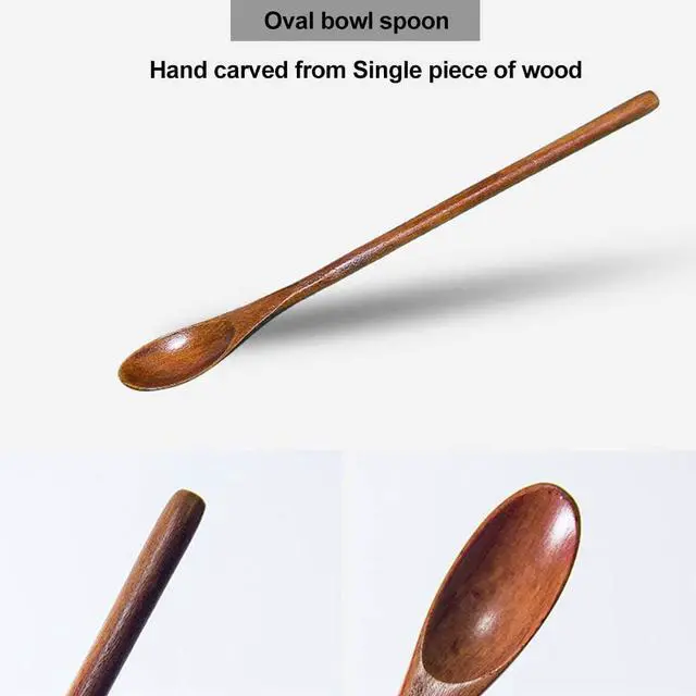 Alt view image 4 of 7 - 6Pcs Small Wood Coffee Spoons for Serving Honey Jars Stir Wooden Tablespoon