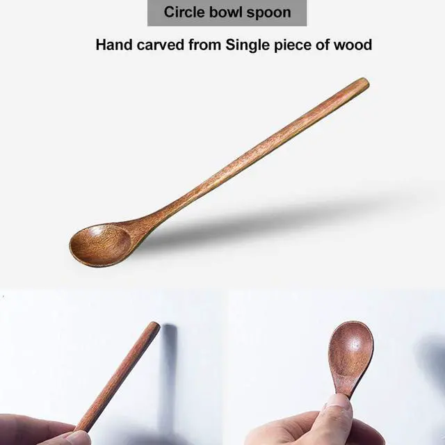 Alt view image 6 of 7 - 6Pcs Small Wood Coffee Spoons for Serving Honey Jars Stir Wooden Tablespoon