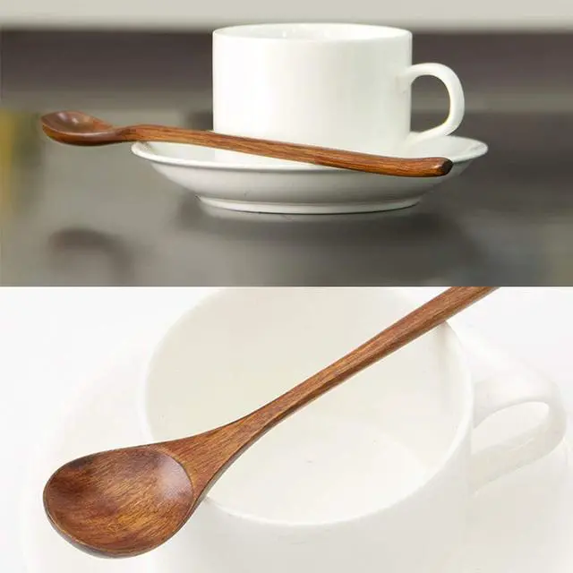Alt view image 7 of 7 - 6Pcs Small Wood Coffee Spoons for Serving Honey Jars Stir Wooden Tablespoon