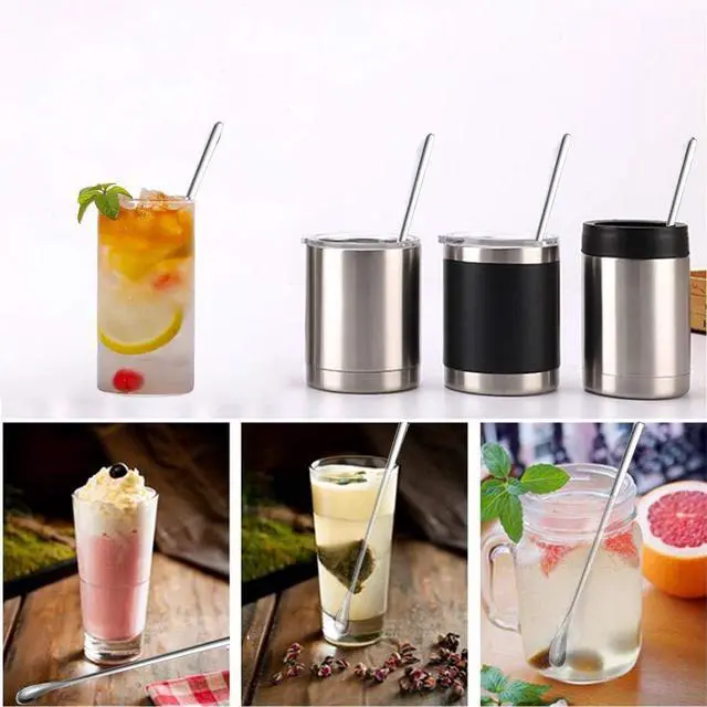 Alt view image 5 of 5 - Delove Stainless Steel Coffee Stirring Spoon Beverage Cocktail Stirrers Stir Cocktail Drink Mixing Swizzle Stick- Tiny Salt Condiment Spoon - Reusable - Set of 4 (7.6-Inch)